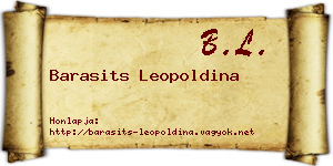 Barasits Leopoldina névjegykártya